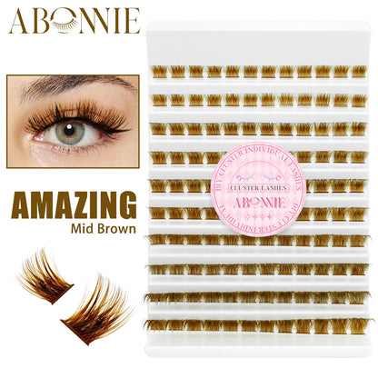 ABONNIE Dark Brown 40D 60D Diy Cluster Lashes Heat Bonded