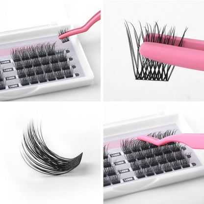 ETVITE DIY Cluster Lashes Fluffy Volume Eyelash Extension Natural Bundles Individual Lashes