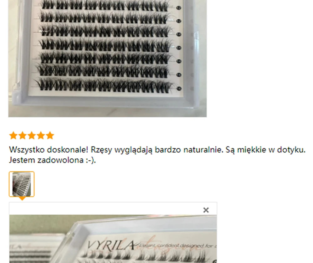 VYRILA 3D Wispy Individual Lashes Fluffy Natural 8-16mm D Curl