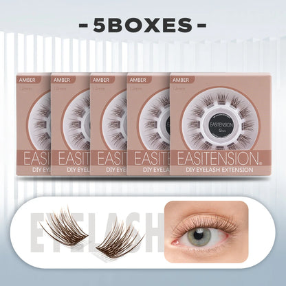 EASITENSION  9 Styles DIY Cluster Eyelash Extension Faux Mink  Natural Dovetail