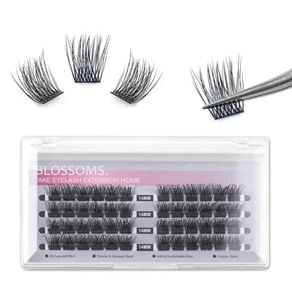 ETVITE DIY Cluster Lashes Fluffy Volume Eyelash Extension Natural Bundles Individual Lashes