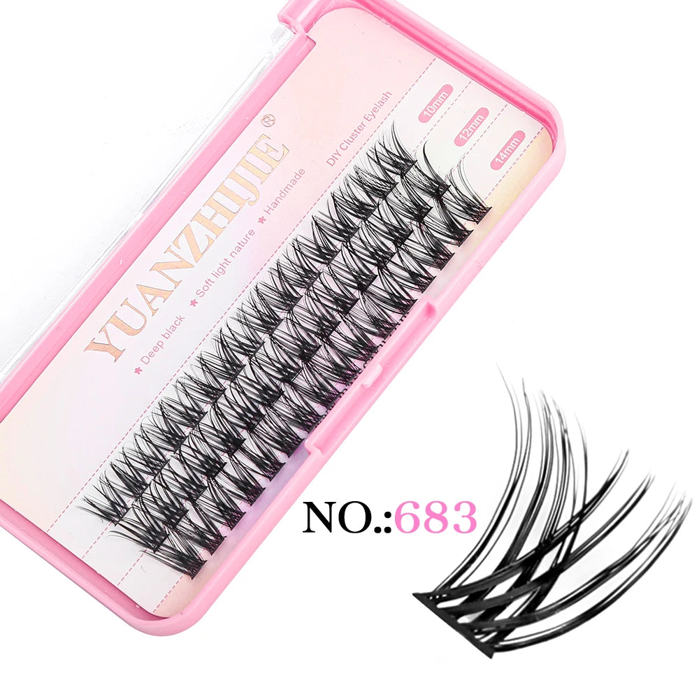 YUANZHIJIE Dramatic Eyelashes Bundles Soft Premium Mink Individual DIY Clusters Lashes