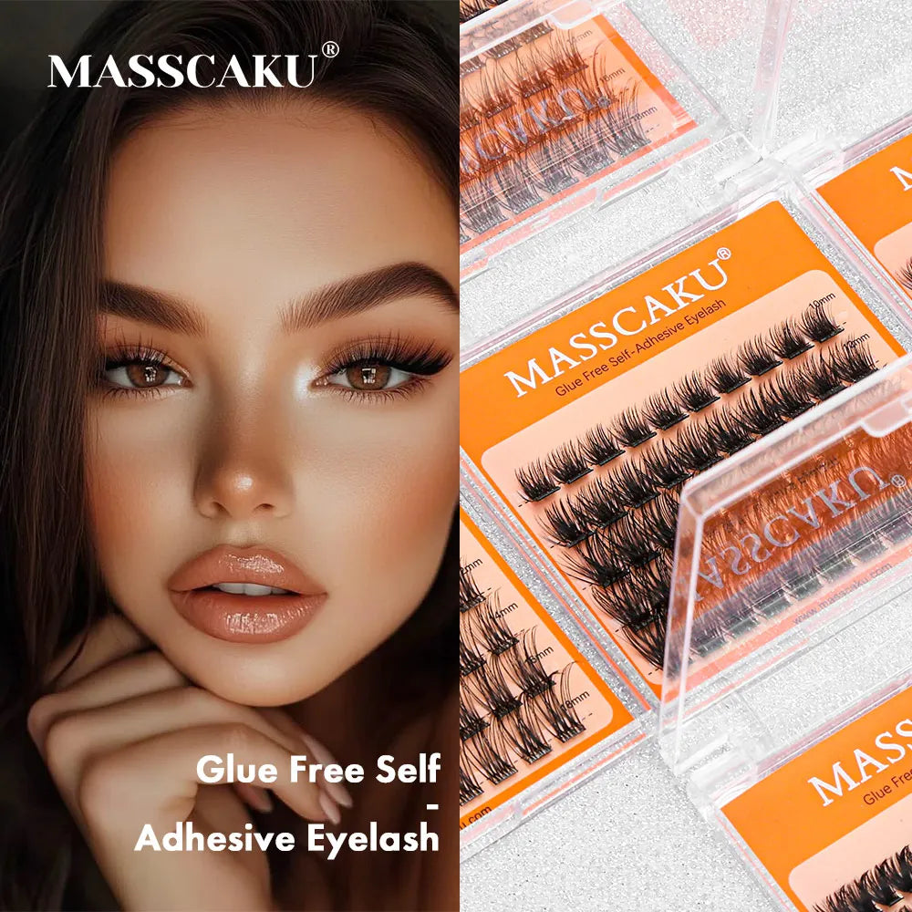 MASSCAKU Self Adhesive Cluster Lashes Glue-FreeEyelash Extension Individual Lashes