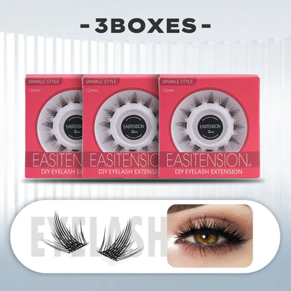EASITENSION  9 Styles DIY Cluster Eyelash Extension Faux Mink  Natural Dovetail