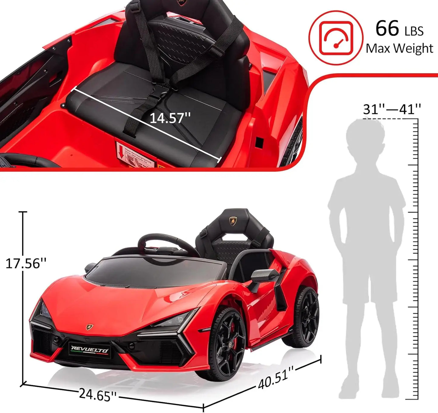 Kids Licensed Lamborghini  Electric Vehicle Sports Car Toy with Music/Remote Control
