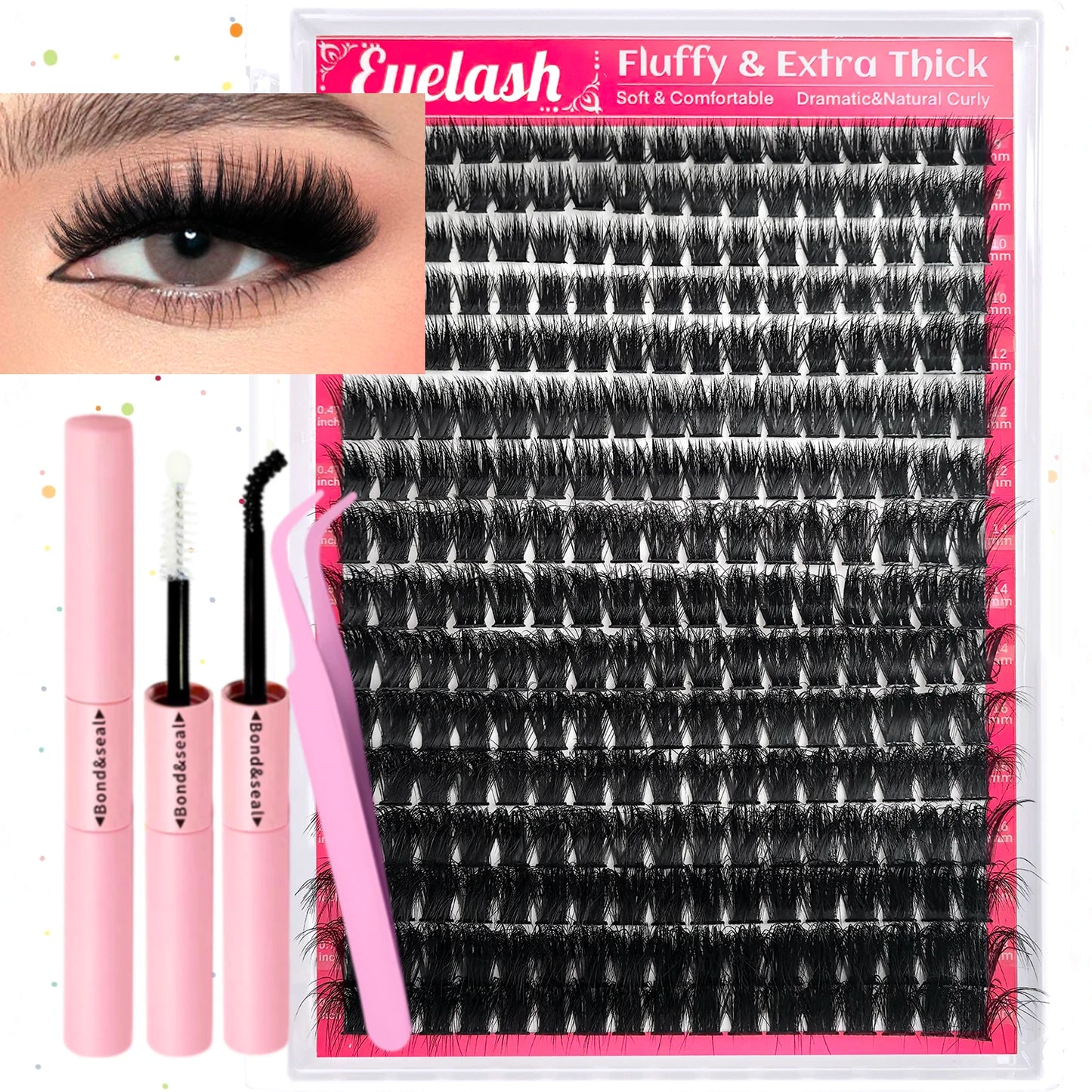 6 Boxes Lash Cluster Extensions 30D40D50D60D80D100D & Wide Stem Lashes